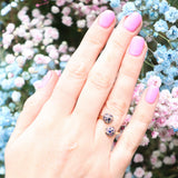 9ct Yellow Gold, Sapphire, Amethyst & Blue Topaz 'Hydrangea' Crossover Ring