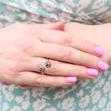 9ct Yellow Gold, Sapphire, Amethyst & Blue Topaz 'Hydrangea' Crossover Ring