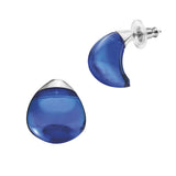 Lalique Cabochon Earrings Silver & Cap Ferrat Blue Crystal 10854400