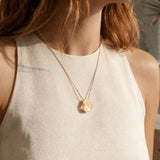 Lalique Cabochon Pendant 18ct Gold Plated & Gold Luster Crystal 10854900