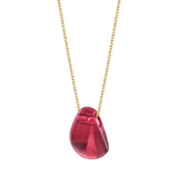 Lalique Cabochon Pendant 18ct Gold Plated & Red Crystal 10855000