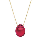 Lalique Cabochon Pendant 18ct Gold Plated & Red Crystal 10855000