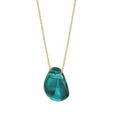 Lalique Cabochon Pendant 18ct Gold Plated & Deep Green Crystal 10855100