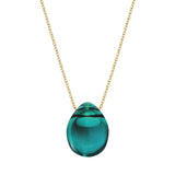 Lalique Cabochon Pendant 18ct Gold Plated & Deep Green Crystal 10855100
