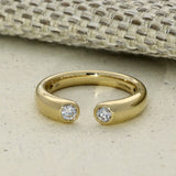 18ct Yellow Gold 0.19ct Bezel Set Diamond Open End Torque Ring