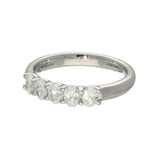 18ct White Gold 0.73ct Oval Cut Diamond Claw Set 5 Stone Ring