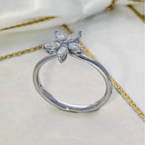 18ct White Gold 0.33ct Round and Marquise Cut Diamond Flower Ring