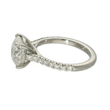 Platinum Laboratory-Grown 3ct Round Diamond Shoulders Solitaire Ring