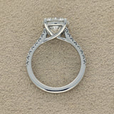 Platinum Laboratory-Grown 3ct Round Diamond Shoulders Solitaire Ring