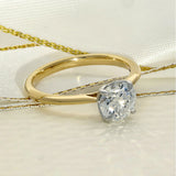 18ct Yellow Gold Laboratory-Grown 1.30ct Round Diamond Solitaire Engagement Ring