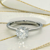 Platinum Laboratory-Grown 1.30ct Round Diamond Solitaire Engagement Ring