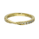 18ct Yellow Gold 0.32ct Diamond Fishtail Set Kiss Half Eternity Ring