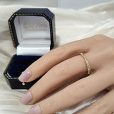 18ct Yellow Gold 0.32ct Diamond Fishtail Set Kiss Half Eternity Ring