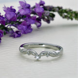 Platinum Diamond Set Shaped Wavy Ring