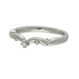 Platinum Diamond Set Shaped Wavy Ring