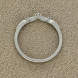 Platinum Diamond Set Shaped Wavy Ring
