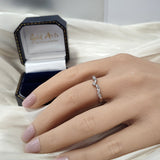 Platinum Diamond Set Shaped Wavy Ring