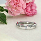 Platinum Diamond Set Shaped Wavy Ring