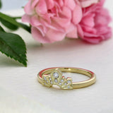 18ct Yellow Gold 0.11ct  Art Deco Style Migrain Diamond Tiara Ring