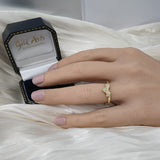 18ct Yellow Gold 0.11ct  Art Deco Style Migrain Diamond Tiara Ring