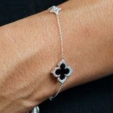 Georgini Silver Midnight Velvet Black Agate Fairwater Bracelet IB1188WB