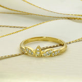 18ct Yellow Gold 0.10ct Diamond Tiara Ring