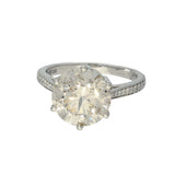 Pre-owned Platinum GIA Natural 5ct Round Brilliant Cut Diamond Engagement Ring