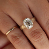9ct Yellow Gold 4.06ct E VVS2 Elongated Cushion Cut Laboratory-Grown Diamond Ring With Engraved Shou