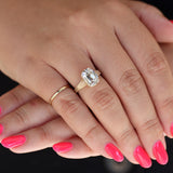 9ct Yellow Gold 4.06ct E VVS2 Elongated Cushion Cut Laboratory-Grown Diamond Ring With Engraved Shou