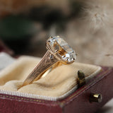 9ct Yellow Gold 4.06ct E VVS2 Elongated Cushion Cut Laboratory-Grown Diamond Ring With Engraved Shou