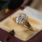 9ct Yellow Gold 4.06ct E VVS2 Elongated Cushion Cut Laboratory-Grown Diamond Ring With Engraved Shou