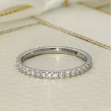Platinum 0.50ct Diamond Slim 1.6mm Claw Set Full Eternity Ring