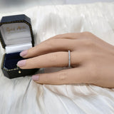 Platinum 0.50ct Diamond Slim 1.6mm Claw Set Full Eternity Ring