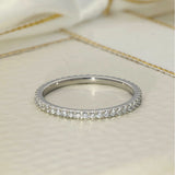 Platinum 0.30ct Diamond Slim 1.4mm Claw Set Full Eternity Ring
