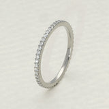 Platinum 0.30ct Diamond Slim 1.4mm Claw Set Full Eternity Ring