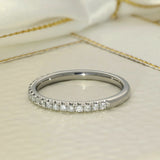 Platinum 0.25ct Diamond Slim 1.9mm Micro-Claw Set Half Eternity Ring