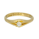Antique 18ct Yellow Gold 0.15ct Old Cut Diamond Ring 1920