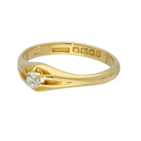 Antique 18ct Yellow Gold 0.15ct Old Cut Diamond Ring 1920