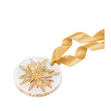 Lalique Edelweiss Christmas Ornament - Clear, Gold Stamped Crystal 10875300