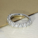 Platinum 1.54ct Diamond Claw Set Half Eternity Ring