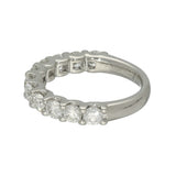 Platinum 1.54ct Diamond Claw Set Half Eternity Ring