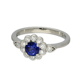 Platinum Sapphire & Diamond Daisy Cluster Ring