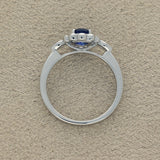 Platinum Sapphire & Diamond Daisy Cluster Ring
