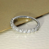 Platinum 0.46ct Diamond Claw Set 2.5mm Half Eternity Ring