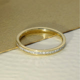 18ct Yellow Gold 0.28ct Princess Cut Diamond Channel Set Half Eternity Ring