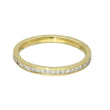 18ct Yellow Gold 0.28ct Princess Cut Diamond Channel Set Half Eternity Ring