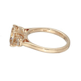 9ct Rose Gold 1.63ct Oval Morganite & Diamond Trilogy Ring