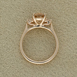 9ct Rose Gold 1.63ct Oval Morganite & Diamond Trilogy Ring