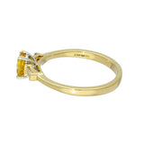 9ct Yellow Gold Oval Yellow Sapphire with Baguette Diamonds Shoulders Ring