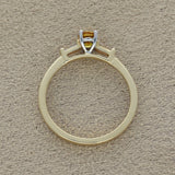 9ct Yellow Gold Oval Yellow Sapphire with Baguette Diamonds Shoulders Ring